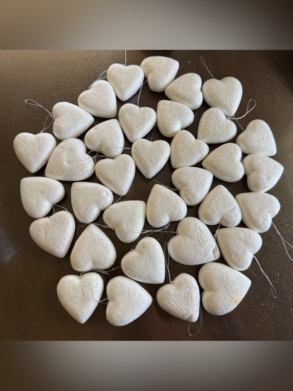 35 White Styrofoam Hearts - Ornaments / Crafting